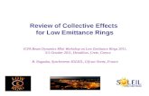R eview of Collective Effects  for Low Emittance Rings