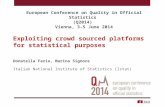 Exploiting  crowd sourced platforms for statistical purposes Donatella Fazio, Marina  Signore