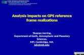 Analysis impacts on GPS reference frame realizations
