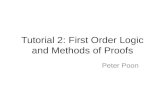 Tutorial 2: First  O rder Logic and Methods of Proofs