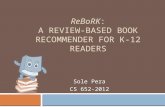 ReBoRK : A Review-based  Book  Recommender  for K-12 Readers