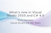 What’s new in Visual Studio 2010 and C# 4.0