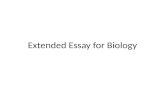 Extended Essay for Biology