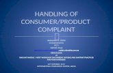 HANDLING OF CONSUMER/PRODUCT  COMPLAINT