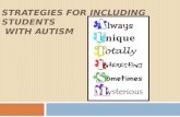 STRATEGIES FOR INCLUDING STUDENTS  WITH AUTISM