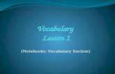 Vocabulary  Lesson 1