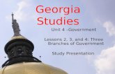 Unit  4  –Government Lessons 2, 3, and 4: Three Branches of Government Study Presentation