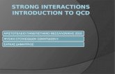 STRONG INTERACTIONS Introduction to QCD