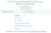 Decoherence -free/Noiseless Subsystems for  Quantum Computation