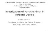 Investigation of Particle Pinch in  Toroidal  Device