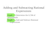 Adding  and Subtracting Rational Expressions