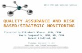 QUALITY ASSURANCE AND RISK BASED/STRATEGIC MONITORING
