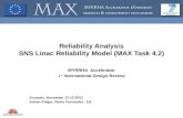 Reliability Analysis SNS Linac Reliability Model (MAX Task  4.2)