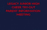 LEGACY JUNIOR HIGH CHEER TRY-OUT PARENT INFORMATION  MEETING