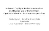 Kenju Kamei – Bowling Green State University Louis Putterman – Brown University