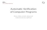 Automatic Verification of Computer Programs