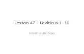 Lesson 47 – Leviticus 1–10
