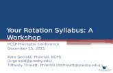 Your Rotation Syllabus: A Workshop
