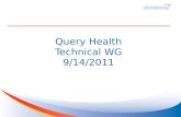 Query Health Technical  WG 9/14/2011