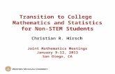 Transition  to College  Mathematics and  Statistics for Non-STEM Students