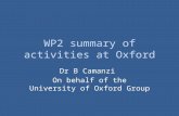 WP2 summary of activities at Oxford