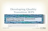 Developing Quality  Transition IEPS