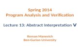 Spring 2014 Program Analysis and Verification Lecture 13: Abstract Interpretation  V