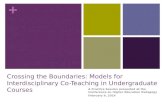Crossing the Boundaries: Models for Interdisciplinary Co-Teaching in Undergraduate Courses