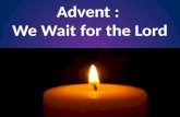 Advent :  We Wait for the Lord