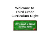 Welcome to  Third Grade Curriculum Night