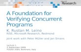 A Foundation for Verifying Concurrent  Programs