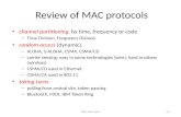 Review of  MAC protocols