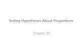 Testing Hypotheses About Proportions