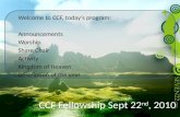 CCF Fellowship Sept 22 nd , 2010