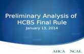 Preliminary Analysis of  HCBS Final Rule