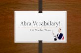 Abra  Vocabulary!