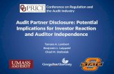 Audit Partner Disclosure: Potential Implications for Investor Reaction  and Auditor Independence