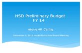 HSD Preliminary Budget FY 14