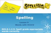 Lesson  9   Words with VCCCV