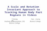 A Scale and Rotation Invariant Approach to Tracking Human Body Part  Regions in Videos