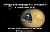 Thermal and compositional evolution of a  three-layer  Titan