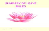 SUMMARY OF LEAVE RULES