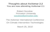 Thoughts about Asilomar 2.2 You are now attending Asilomar 2.1