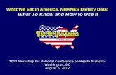 What We Eat in America, NHANES Dietary Data:  What To Know and How to Use It