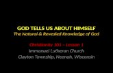 GOD TELLS US ABOUT HIMSELF The Natural & Revealed Knowledge of God