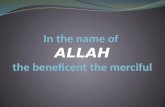 In the name of  ALLAH the beneficent the merciful