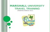 Marshall  University        Travel Training updated march 2012