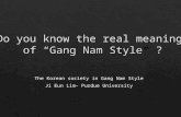 Do you know the real meaning  of “Gang Nam Style” ?