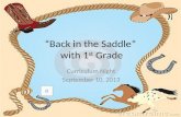 “Back in the Saddle”  with 1 st  Grade