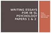 Writing essays for  ib  SL psychology papers 1 & 2